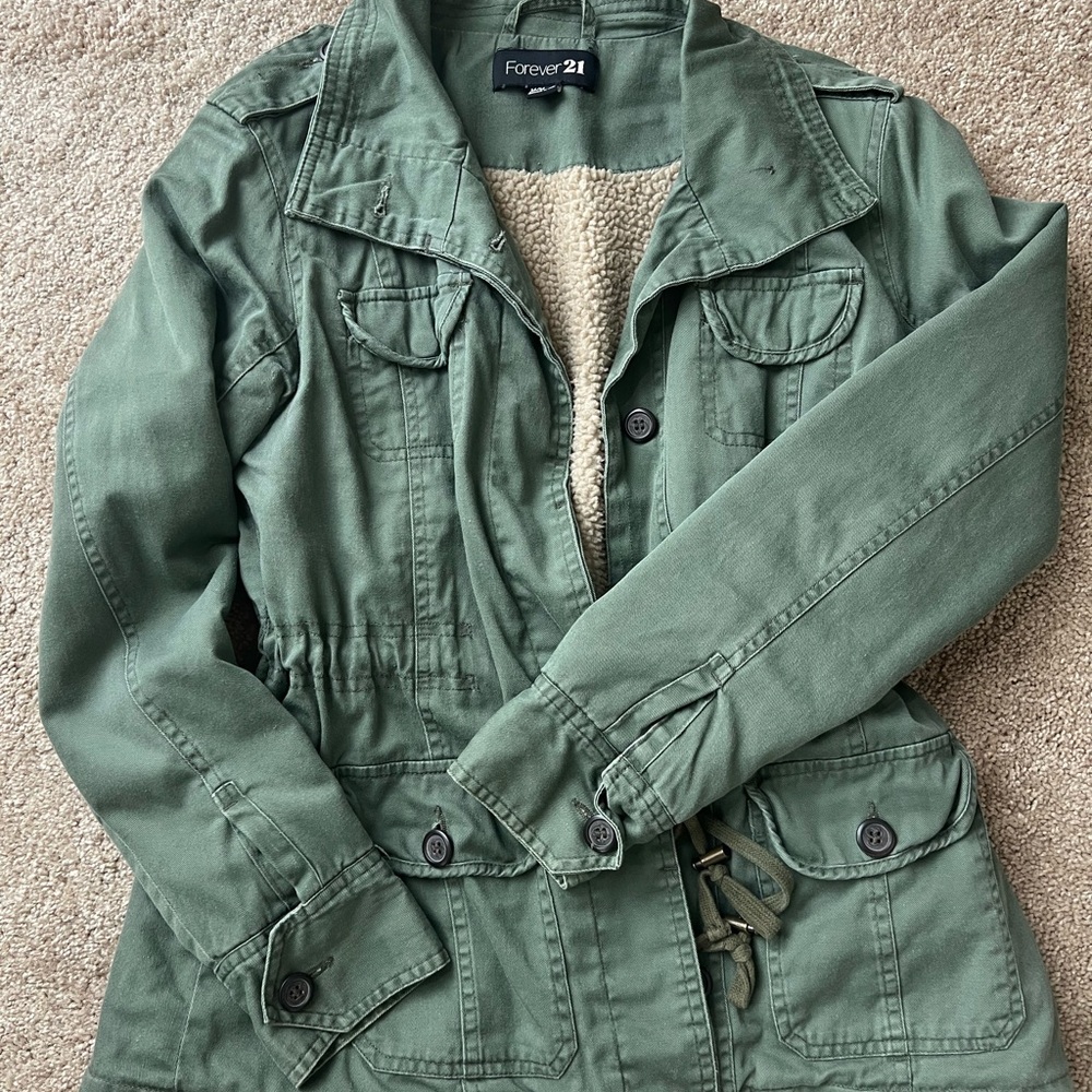 Forever 21 Olive Utility Jacket